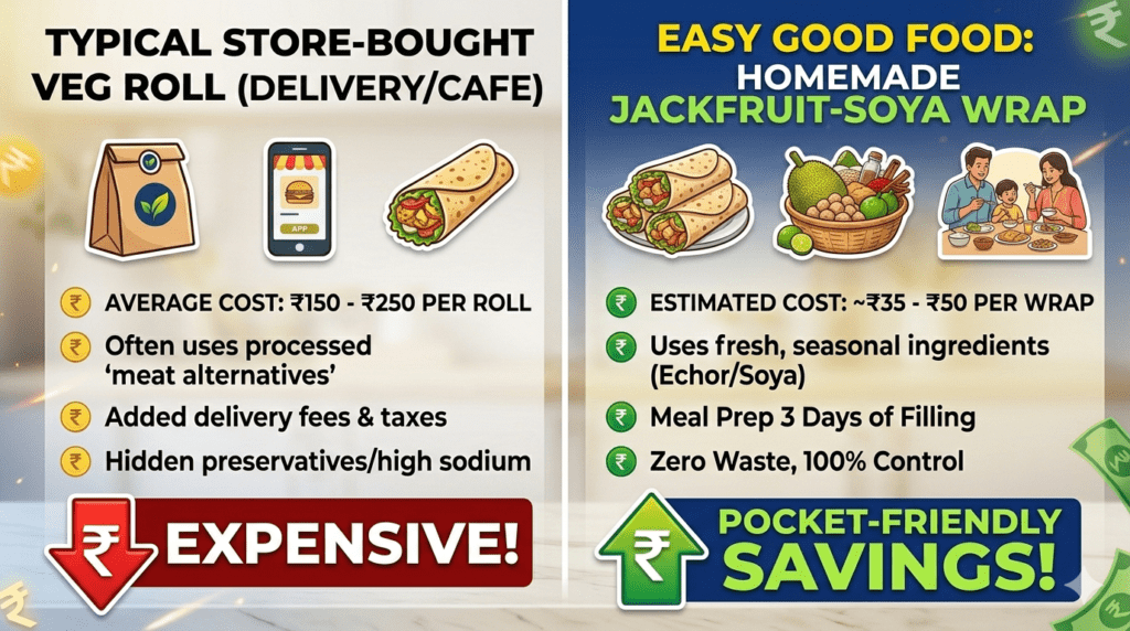Jackfruit Soya High-protein wraps - Cost comparison